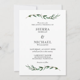 Joyful Modern Botanical Wedding Einladung