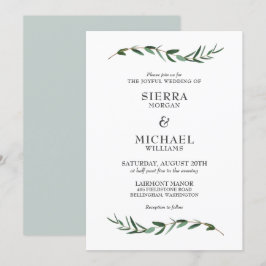 Joyful Modern Botanical Wedding Einladung