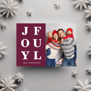 Joyful Modern Burgund Foto Weihnachten