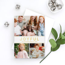 Joyful Modern Family Foto Collage Gold