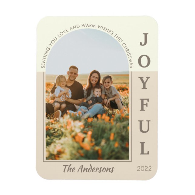 Joyful Modern Minimalistisch Boho Arch Foto Beige Magnet (Vertikal)