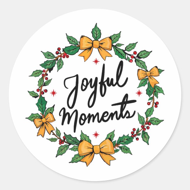 Joyful moments runder aufkleber (Vorderseite)