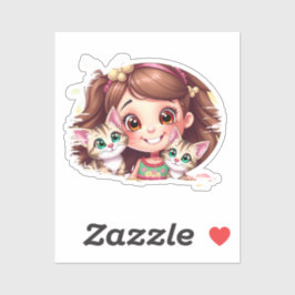 Joyful Moms with My Kitties Aufkleber