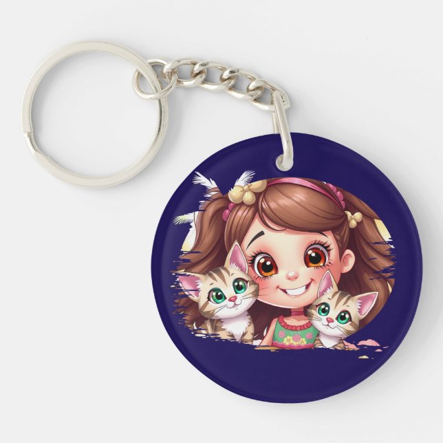 Joyful Moms with My Kitties Schlüsselanhänger (Vorderseite)