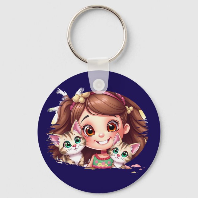 Joyful Moms with My Kitties Schlüsselanhänger (Vorderseite)