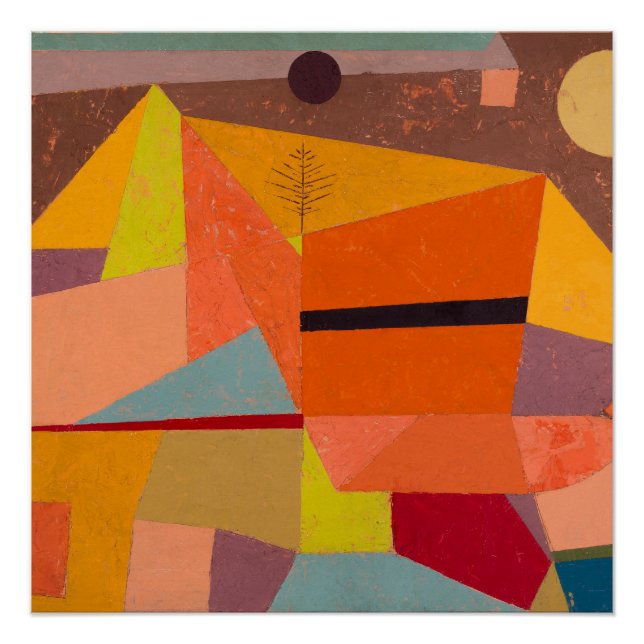 Joyful Mountain Cubism Geometric Landscape Poster (Vorderseite)