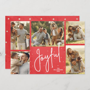 JOYFUL Multi Foto Red Christmas Feiertagskarte