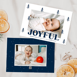 Joyful Navy Trees 2 Foto Feiertagskarte