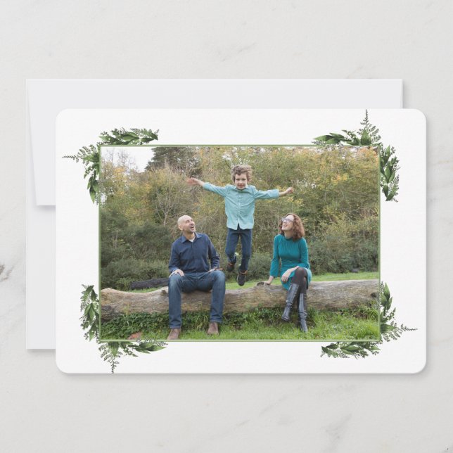 Joyful New Year Green Folies Feiertagskarte (Vorderseite)