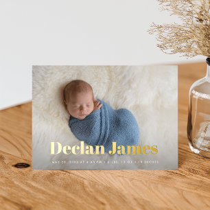 Joyful News Foto Collage Foil Birth Ankündigung