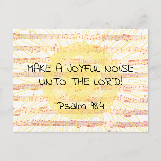  Joyful Noise Psalm 98:4 Christian Scripture Verse Postkarte (Vorderseite)
