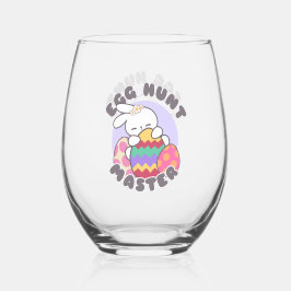 Joyful Oaster Bunny Embrace - 'Egg Hunt Master' Weinglas Ohne Stiel