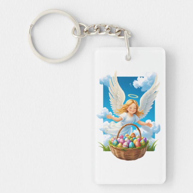 Joyful Ostergel mit Korb Schlüsselanhänger (Vorderseite)