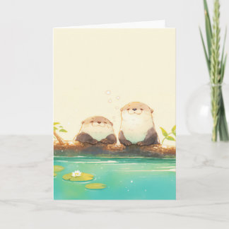 Joyful Otter Duo by Water Karte