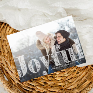 Joyful Overlay Coral Foto Weihnachtsfeiertag Feiertagskarte