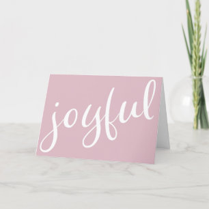 Joyful Pastell Pink Script Weihnachtskarte Feiertagskarte