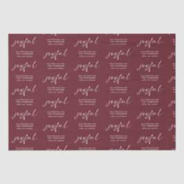 Joyful Pattern Merry Weihnachtsname Burgundy Seidenpapier