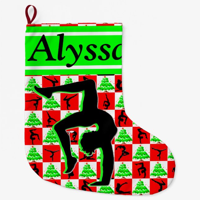 JOYFUL PERSONALIZE GYMNAST GIRL CHRISTMAS STRUMPF GROßER WEIHNACHTSSTRUMPF (Vorderseite)