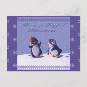 Joyful Pinguine Postcard Postkarte