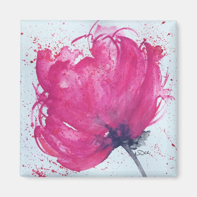 Joyful Pink Blume Magnet (Vorne)
