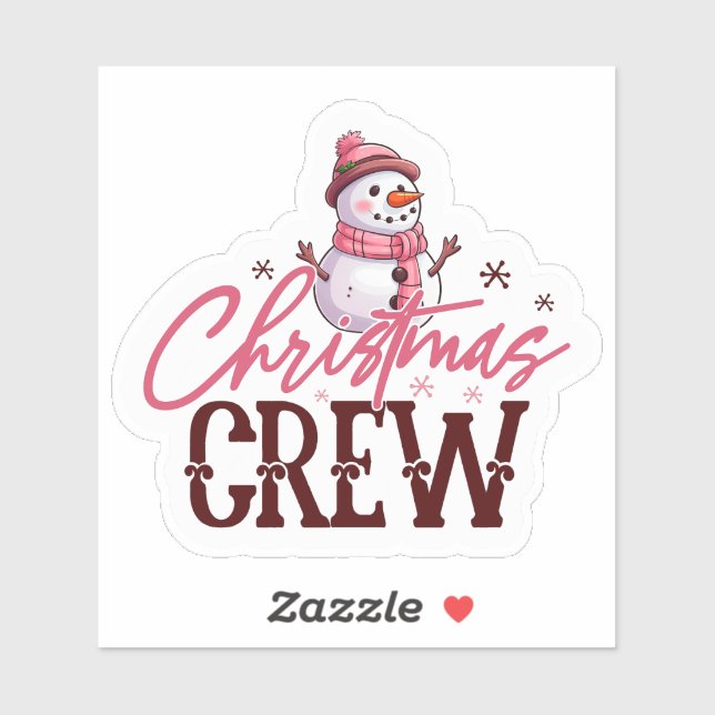 Joyful Pink Snowman Sticker (Blatt)
