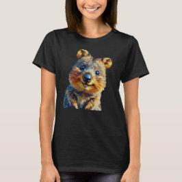Joyful Quokka T - Shirt Ölgemälde