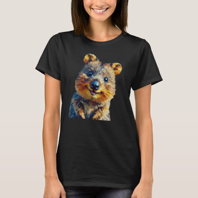 Joyful Quokka T - Shirt Ölgemälde (Vorderseite)