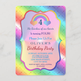 Joyful Rainbow Arrows BOY Birthday Einladung