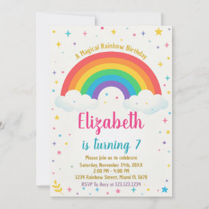 Joyful Rainbow Birthday Einladung