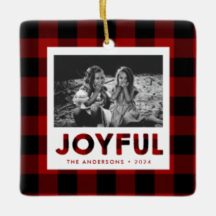 Joyful Red Buffalo Karierte Keramik Keramikornament