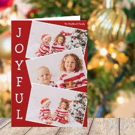 Joyful Red Family Foto Collage Classic Weihnachten