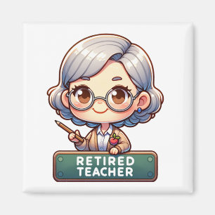 Joyful Retirement: Charming Remüde Lehrer Magnet