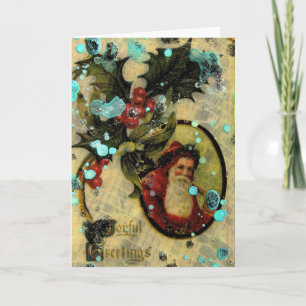 Joyful Santa Collage Feiertagskarte