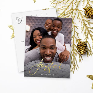 Joyful Script-Foto Folien Feiertagspostkarte