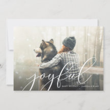 Joyful Script Foto Holiday Card