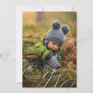 Joyful Script Happy Foto Holiday Card