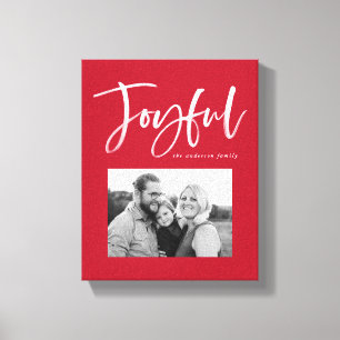Joyful Script   Rot Leinwanddruck