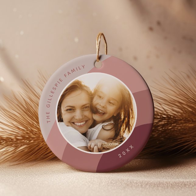 Joyful Shades | Individuelle Name und Jahr Foto Keramik Ornament (Von Creator hochgeladen)