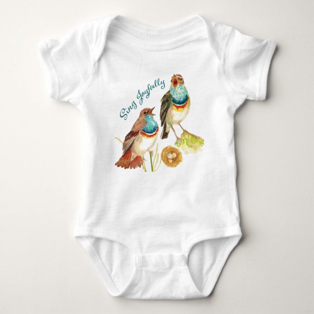 Joyful Singing Birds Baby Bodysuit Baby Strampler (Vorderseite)