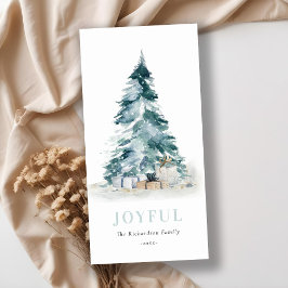 Joyful Snow Watercolor Pine Feiertagskarte