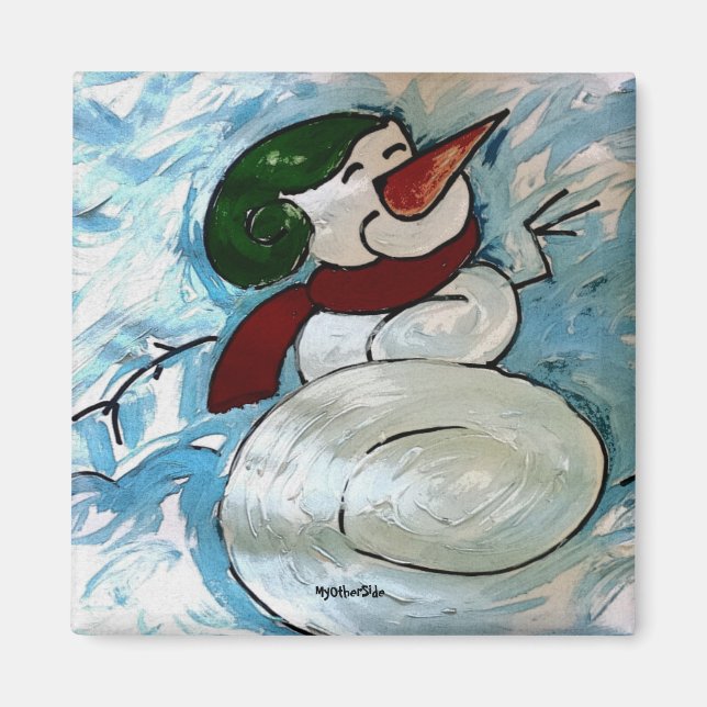 Joyful Snowman Magnet (Vorne)