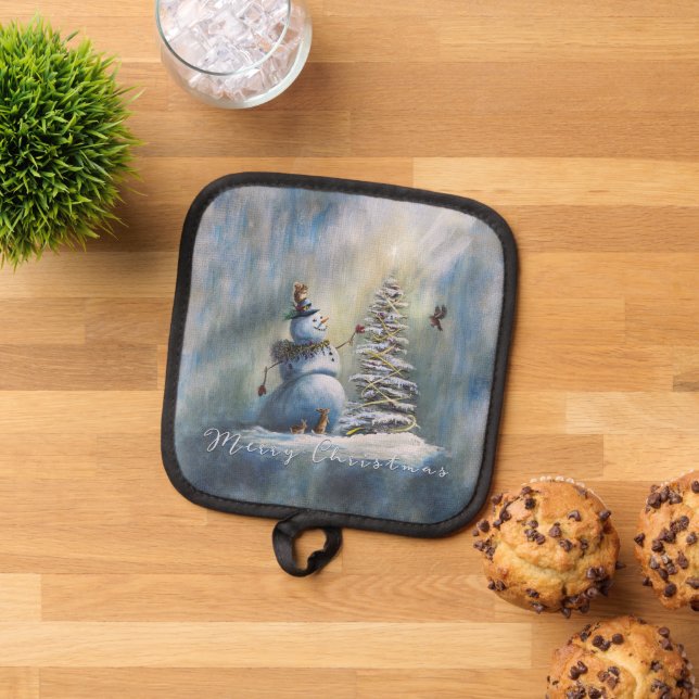 Joyful Snowman Topflappen (Oben Unten)