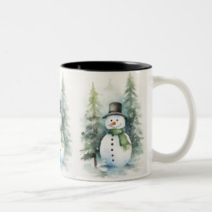 Joyful Snowman Zweifarbige Tasse