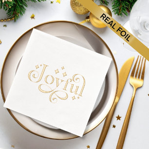 Joyful Sparkling Foil Napkin Servietten Mit Folie