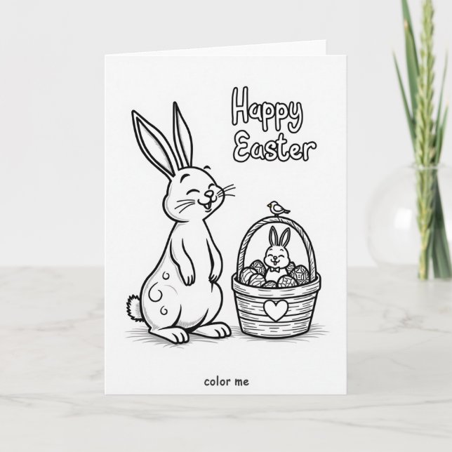 Joyful Spring Rabbit Art Card Karte (Vorderseite)
