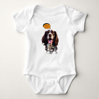 Joyful Springer Spaniel  in Watercolor Baby Strampler