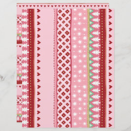 Joyful Stripe Pink Weihnachts-Scrapbook Paper