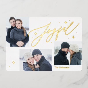 Joyful Times Foil Holiday Card Editable Farbe Folieneinladung