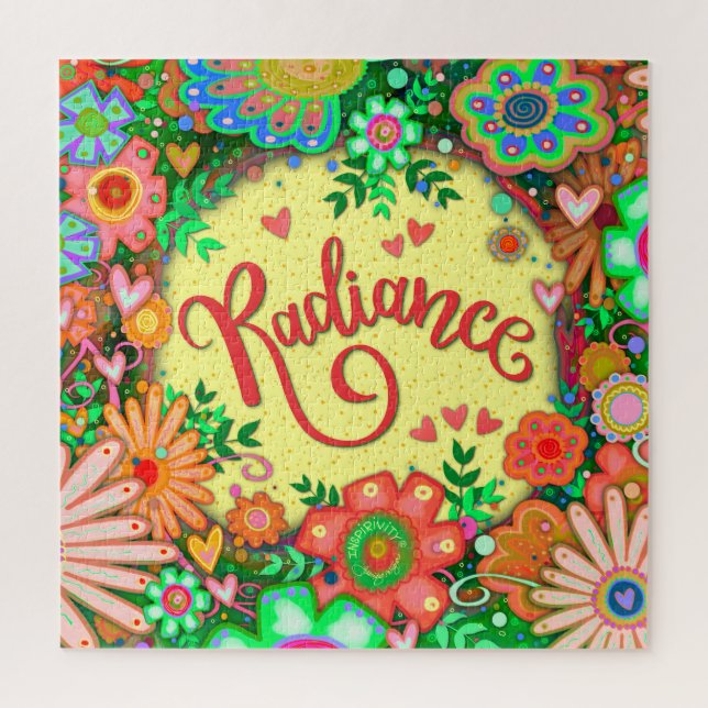 Joyful Trendy Radiance Heart Floral Inspirivity Puzzle (Vertikal)