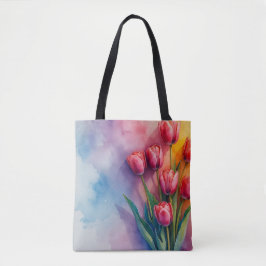 Joyful tulips Aquarell Tasche